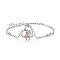 wholesale 925 Sterling Silver AOBOCO Sisters Bracelet with Heart and Girls Design s for Women-04-2 Sisters
