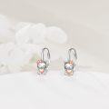 wholesale 925 Sterling Silver Heart-Shaped Kitty Bowknot Huggie Hoop Earrings Gift for Girls and Women-0-1