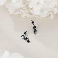 wholesale 925 Sterling Silver Star Cat Dangle Drop Stud Earrings  for Women Girls-0-4