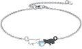 wholesale 925 Sterling Silver Cat Charm Bracelet with Moonstone and Black Enamel - Gifts for Women-0-0
