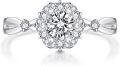 wholesale TOUPOP Personalized Moissanite Promise Rings For Women, 1 Ct Moissanite Engagement Ring For Her D Color Vvs1 Simulated Diamond 925 Sterling Silver 18k White Gold Plated Bridal Wedding Rings -0-1