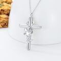 wholesale 925 Sterling Silver Butterfly Cross Keepsake Pendant Urn Necklace with Funnel Set-0-3