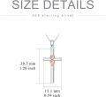 wholesale 925 Sterling Silver Cross Pendant with Rose Gold Accents and Cubic Zirconia Necklaces for Women & Men - Religious s for Christmas Birthdays Mother's Day-0-4