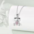 wholesale 925 Sterling Silver Frog Heart Charm Pendant Animal Necklace s for Women-0-2