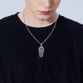 wholesale 925 Sterling Silver Grim Reaper Coffin Pendant Necklaces Gothic Mens s for Him-0-1