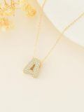 TOUPOP 14K Gold Bubble Letter Initial Pendant Necklace-0-2