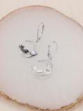 wholesale 925 Sterling Silver Moonstone Heart Cat Dangle Earrings - Adorable Animal Jewelry for Women and Girls-0-3