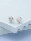 wholesale 925 Sterling Silver Triangle CZ Stud Earrings for Women - Minimalist Fashion  Ideas-0-2
