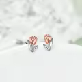 TOUPOP Sterling Silver Tulips Flower Stud Earrings For Women Gifts-0-2