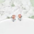 TOUPOP Sterling Silver Tulips Flower Stud Earrings For Women Gifts-0-2