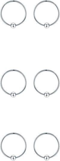 wholesale 925 Sterling Silver Gold Black Rose Plated Hypoallergenic Tiny Huggie Hoop Earrings 8mm Diameter-Silver-10mm