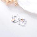 wholesale 925 Sterling Silver Angel Hug Hoop Earrings with Gold Accents-0-2