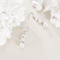 wholesale 925 Sterling Silver Pearl Dangle Earrings - Elegant Triple Pearls Drop s for Her-0-2