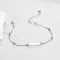 wholesale 925 Sterling Silver White Opal Beaded Chain Adjustable Bracelet s for Women-0-1