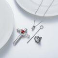 wholesale Sterling Silver Austrian Crystal Cross Urn Necklace for Ashes Pet Human Keepsake-0-12
