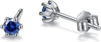 wholesale 18K White Gold Plated Sterling Silver Moissanite Stud Earrings 0 2 1ct-0.2ct Blue