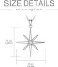 wholesale 925 Sterling Silver Moissanite Compass Pendant Necklace for Women-0-4