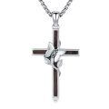 wholesale 925 Sterling Silver Brown Cross Butterfly Cubic Zirconia Pendant Necklace For Women-0-0