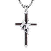 wholesale 925 Sterling Silver Brown Cross Butterfly Cubic Zirconia Pendant Necklace For Women-E1 - Butterfly