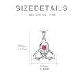 TOUPOP Sterling Silver Birth Flower Celtic Knot Necklace 12 Months Gemstone-0-4