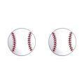 wholesale 925 Sterling Silver Baseball Stud Earrings Platinum Plated Red Stitching Sports Jewelry-0-0