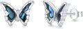 wholesale 925 Sterling Silver Abalone Shell Butterfly Stud Earrings-0-0