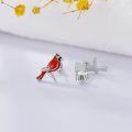 wholesale 925 Sterling Silver Red Cardinal Bird Stud Earrings - Our Love Never Dies-0-2