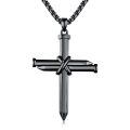 wholesale Black  Nail Design Cross Pendant Necklace for Men & Women-0-0