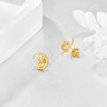 wholesale 14k Gold Owl Moon Stud Earrings for Women - Real Gold s-0-2