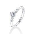 TOUPOP 925 Sterling Silver Moissanite Round Cut D Color Vvs1 Engagement Ring-0-0