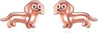 wholesale Rose Gold 925 Sterling Silver Dachshund Stud Earrings - Cute Dog s for Women-Dachshund