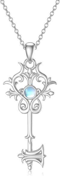 wholesale  Sterling Silver Crystal Teddy Bear Necklace Birthstone Jewelry Gift for Women -Key Necklace