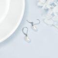 wholesale 925 Sterling Silver Oval Freshwater Cultured Pearl Leverback Earrings-0-3