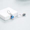 wholesale  S925 Sterling Silver & Austrian Bermuda Blue Crystal Heart Stethoscope Pendant Jewelry Gift for Nurses Doctors Medical Staff-0-5