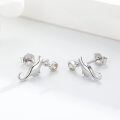 wholesale 925 Sterling Silver Cat Drop Earrings Platinum Plated Yellow Crystal For Women-0-1