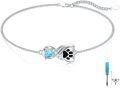 wholesale Sterling Silver Paw Print Urn Bracelet for Pet Ashes Memorial Jewelry-0-8