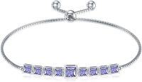 wholesale TOUPOP Bracelet For Women Sterling Silver Classic Birthstone Tennis Bracelet With Fashion Jewelry Gifts For Women Teen Girls Friend Birthday | Adjustable Silder (d-06-june-alexandrite), 7+2 -undefined