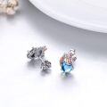 wholesale 925 Sterling Silver Heart-Shaped Blue Crystal Unicorn Stud Earrings for Kids Adults-0-2