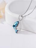 TOUPOP Sterling Silver Crystal Dolphin Pendant Necklace For Women Gifts-0-2