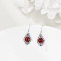 wholesale 925 Sterling Silver Red Agate Witch's Knot Dangle Drop Leverback Earrings -0-2
