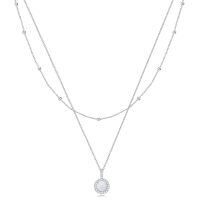 wholesale 925 Sterling Silver Layered Necklace with Opal Pendant s for Women-Opal