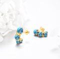 wholesale 925 Sterling Silver Turquoise Double Ball Stud Earrings with Gold Plated Claw Design-0-3