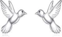wholesale 925 Sterling Silver Greyhound Dog Stud Earrings Gift for Women-Hummingbird Earrings