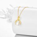 wholesale 14k Gold White Pearl Pendant Necklace With Floral Design For Women-0-5
