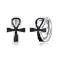 wholesale 925 Sterling Silver Ankh Symbol Stud Earrings for Men - Father's Day Gifts for Dads and Husbands-0-0