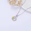 TOUPOP Sterling Silver Floral Pendant Birth Flower Necklace-0-3