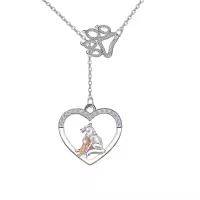 TOUPOP Sterling Silver & Stone Wolf Paw Y Pendant Necklace-undefined