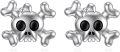 wholesale 925 Sterling Silver Skull Bowknot Stud Earrings Hypoallergenic  for Women-0-0
