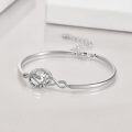 wholesale 925 Sterling Silver Infinity Triangle Crystal Bangle One Day at A Time Sobriety Gift for Women-0-1