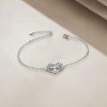 wholesale 925 Sterling Silver Heart-Shaped Tree of Life CZ Adjustable Bracelet-0-4
